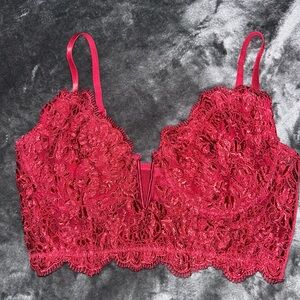 Elegant Red Lace Bralette
